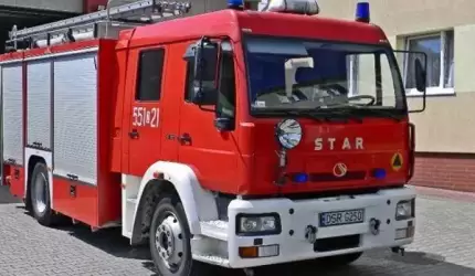 Powalone konary drzew na drodze powiatowej