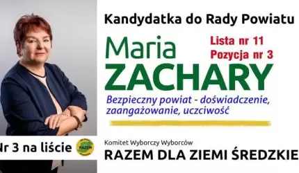 Maria ZACHARY - kandydatka do Rady Powiatu Średzkiego
