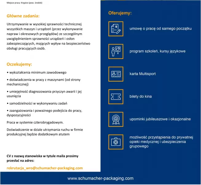 schumacher ogloszenie o prace mechanik 1