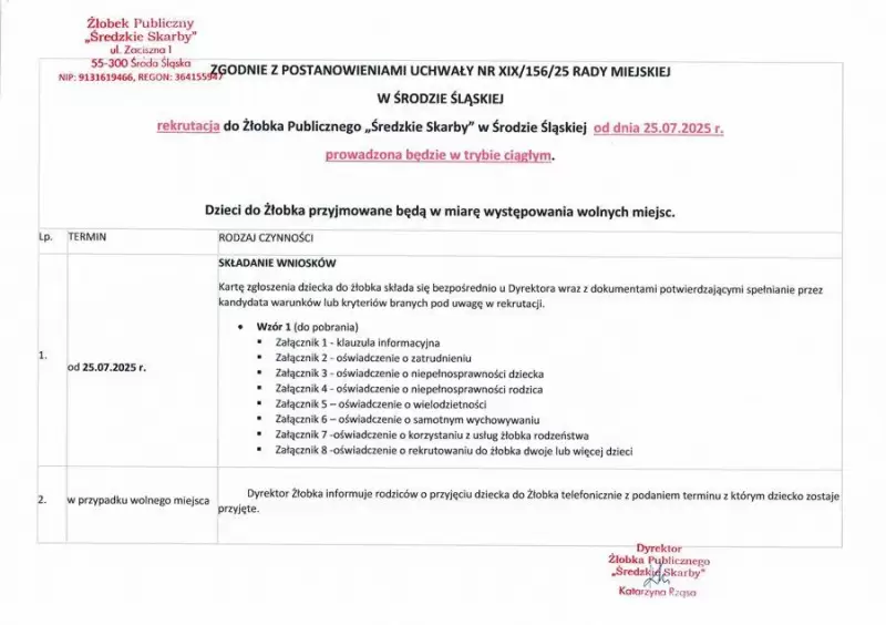 harmonogram rekrutacji od 25.07.2025