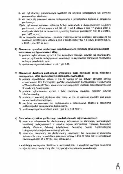 Ogłoszenie o konkursie na stanowisko dyrektora Przedszkola Publicznego w Szczepanowie 3