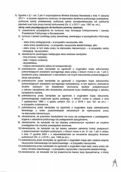 Ogłoszenie o konkursie na stanowisko dyrektora Przedszkola Publicznego w Szczepanowie 4