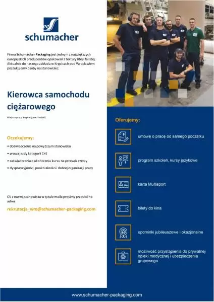 schumacher ogloszenie o prace wersja 2 kierowca 1