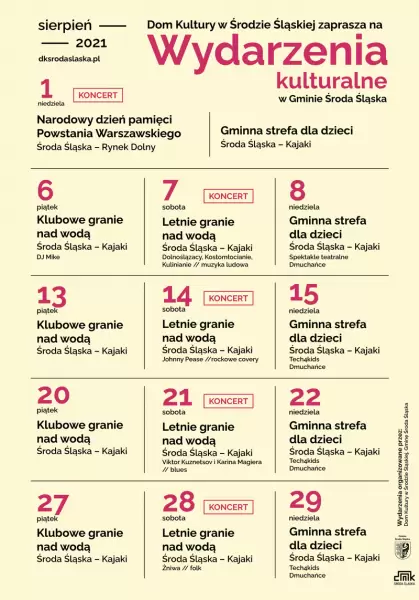 wydarzenia kulturalne sierpien
