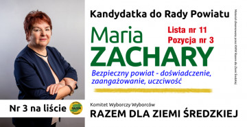 Maria ZACHARY - kandydatka do Rady Powiatu Średzkiego