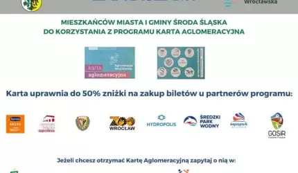 Gmina Środa Śląska zaprasza Mieszkańców do korzystania z Kart Aglomeracyjnych