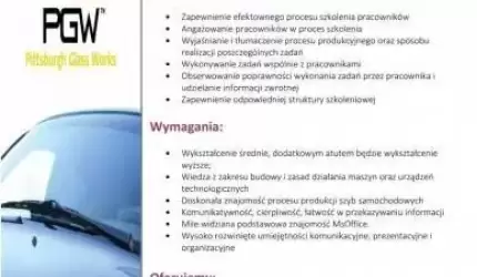 PRACA dla Trenera Wewnętrznego na Obszarze Produkcji