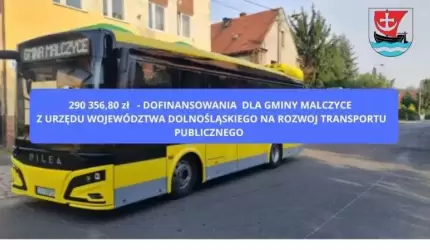 Gmina Malczyce z dofinansowaniem na rozwój transportu publicznego