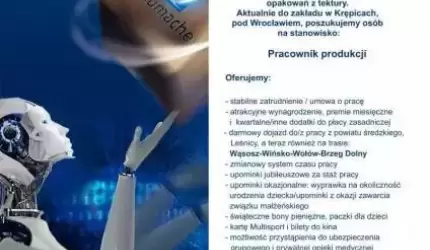 Pracownik produkcji. Praca!