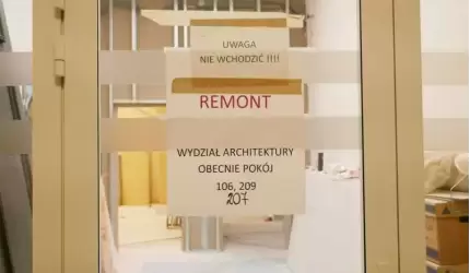 Remont w Wydziale Urbanistyki, Architektury i Budownictwa średzkiego starostwa