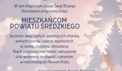 Najserdeczniejsze życzenia dla wszystkich Mieszkańców Powiatu Średzkiego