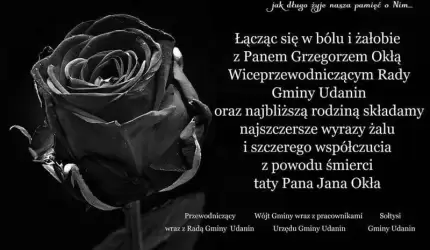 Kondolencje dla Wiceprzewodniczącego Rady Gminy Udanin