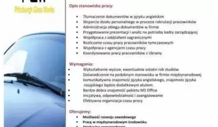 Praca dla Asystenta ds. Administracji i HR