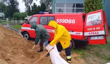 Lokalne podtopienia na terenie gminy Udanin