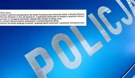 Mieszkanka powiatu średzkiego dziękuje policjantom