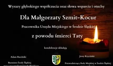 Kondolencje dla Pani Małgorzaty Szmit - Kocur