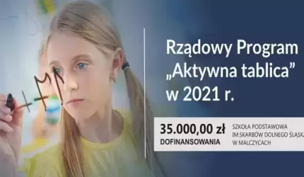 Szkoła w Malczycach z dofinansowaniem z programu Aktywna Tablica 2021