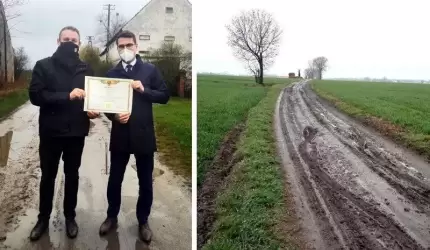 Wicemarszałek województwa wręczył dziś promesę wójtowi gminy Udanin