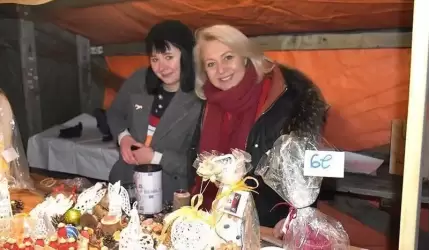 Przedstawiciele gminy Malczyce na jarmarku w Großharthau