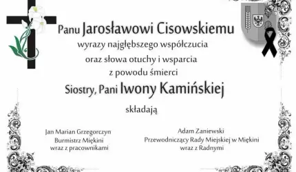 Kondolencje dla Pana Jarosława Cisowskiego