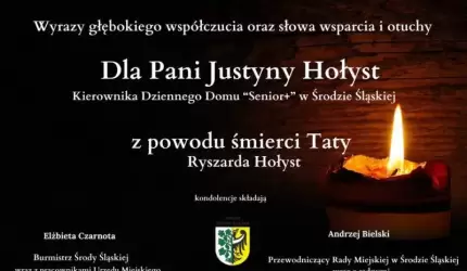 Kondolencje dla Pani Justyny Hołyst