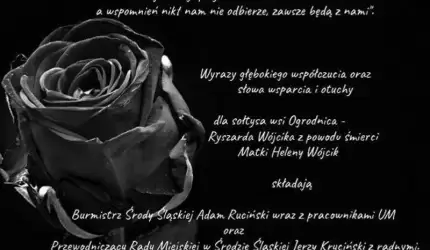 Kondolencje dla sołtysa wsi Ogrodnica Ryszarda Wójcika