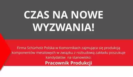 Pracownik produkcji - praca w Schürholz Polska