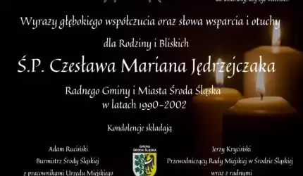 Kondolencje dla Rodziny i Bliskich śp. Czesława Mariana Jędrzejczaka
