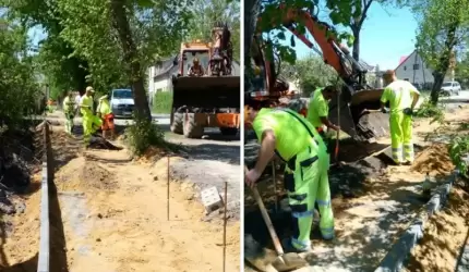 Trwa budowa chodnika w Świętem