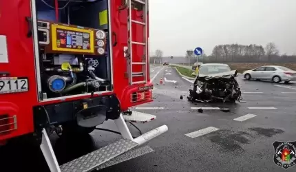 Kolizja na obwodnicy Miękini. Jedna osoba poszkodowana