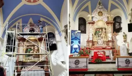 Odnowiony ołtarz w Miękini