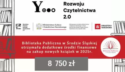 Biblioteka Publiczna w Środzie Śląskiej z dofinansowaniem na nowości wydawnicze