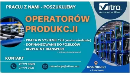Oferta pracy dla Operatora Produkcji