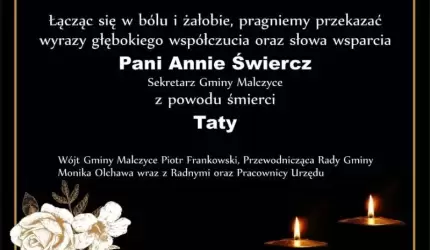 Kondolencje dla Pani Anny Świercz
