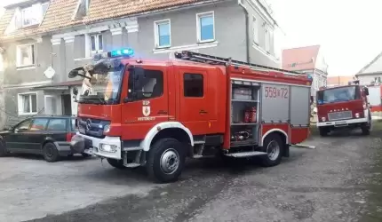 Pożar mieszkania w Kostomłotach