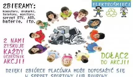 "Wszystkie dzieci zbierają elektrośmieci" - akcja ekologiczna w szkole w Miękini