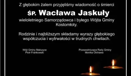 Kondolencje od Władz Gminy Malczyce