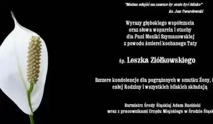 Kondolencje dla Pani Moniki Szymanowskiej