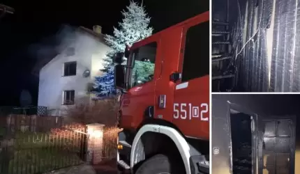 Pożar domu w Ciechowie. Poszkodowane zostały 2 osoby