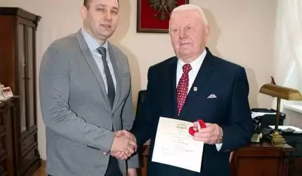 Pan Bolesław Stachurski odznaczony Pierścieniem św. Stanisława