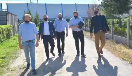 Spacer po Chomiąży z władzami gminy Malczyce i burmistrzem Środy Śląskiej