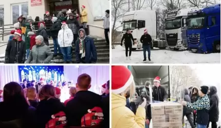 Mikołajowie w ciężarówkach odwiedzili ośrodek specjalny