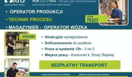 Praca w PGW oddział Vitro - fabryka szyb samochodowych