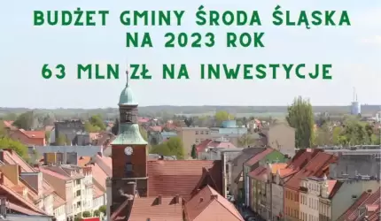 Budżet Gminy Środa Śląska na 2023. Inwestycje to ponad 63 mln zł