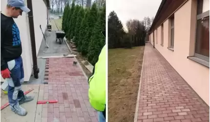 Chodnik przy przedszkolu w Szczepanowie