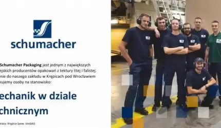Mechanik w dziale technicznym. Praca w Schumacher Packaging