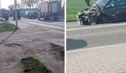 Kolizja dwóch aut w miejscowości Błonie