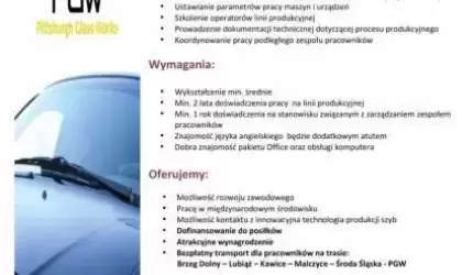 Praca w PGW dla lidera zmiany produkcyjnej