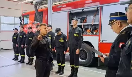 Uroczyste ślubowanie nowego strażaka