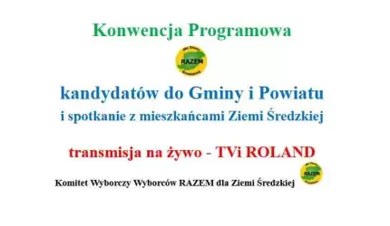 Konwencja Programowa kandydatów na Burmistrza Środy Śląskiej i do Rady Miejskiej oraz Rady Powiatu (na żywo)
